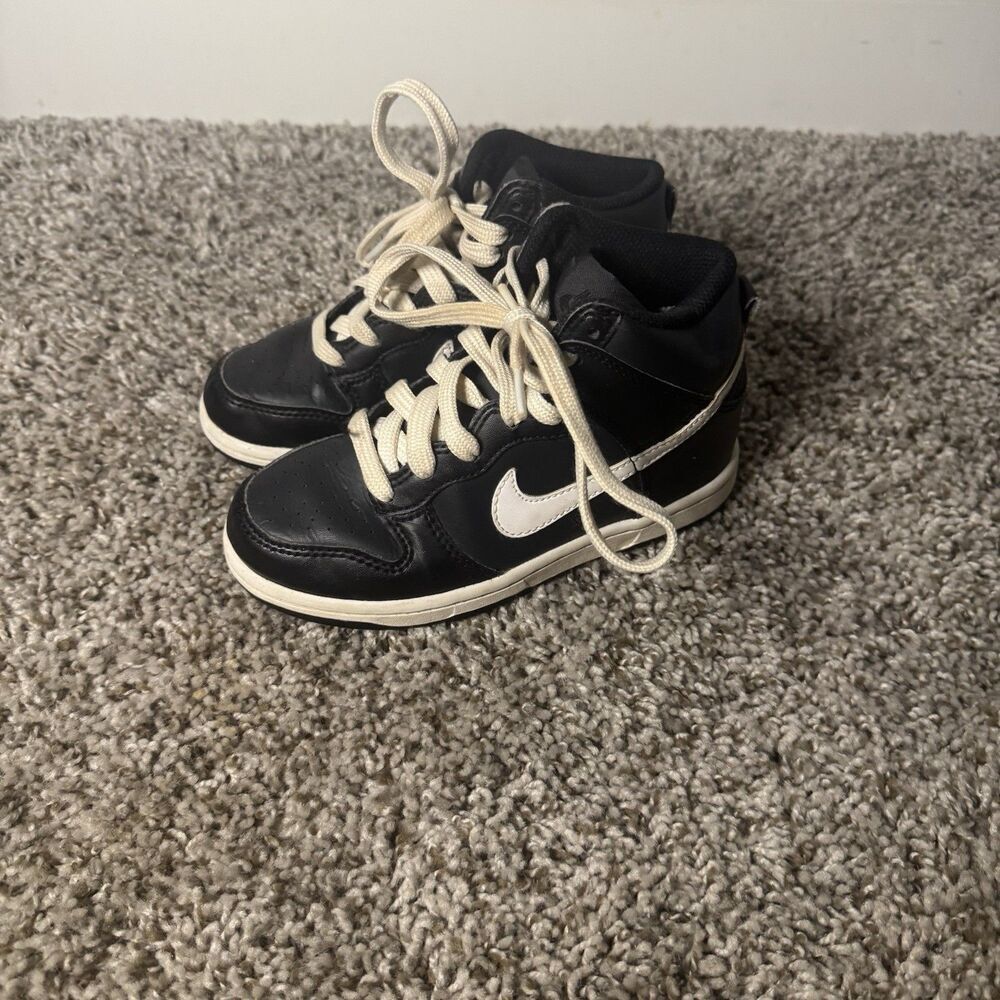 Nike Dunk High PS Black White Size 12C DH9753-001 Kids Sneakers
